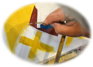 malování ikony - detail