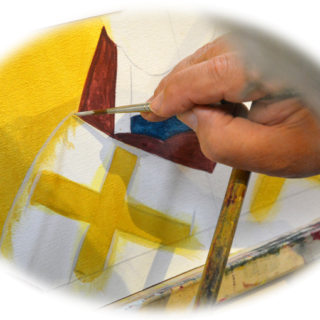 malování ikony - detail